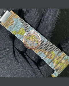 Montre de luxe personnalisée en moissanite pour homme, entièrement sertie de diamants, en acier inoxydable, à quartz - Product Image 3