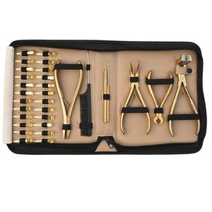 Complete Hair Extension Kit Keratin Bond Cutter Microbeads Remover Hair Pull Loop Tool Curved <b>Needles</b> Mini Scissor Raxine <b>Case</b> - Product Image 1