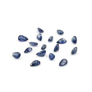 Zafiros azules naturales sin tratar, calibrados en forma de pera de 4x6 mm, piedra preciosa de zafiro azul facetada natural suelta para la fabricación de joyas. - Product Image 3