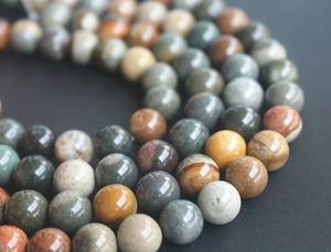 Natural Picture Jasper Smooth Gemstone Beads 15 Inch Strand Loose IGI Certified Multi Color Jewelry Making Wholesale Supplier - Product Image 4
