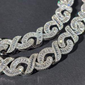 Luxury Infinity Link <b>Chain</b> Necklace VVS Moissanite Diamond Hip Hop Jewelry for Men Unisex Statement Premium Style <b>Iced</b> <b>Out</b> - Product Image 3