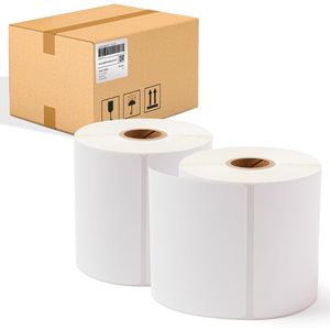 สีขาว4x4นิ้วกระดาษฉลากความร้อนโดยตรง5840แพ็ค1นิ้วแกนเครื่องพิมพ์ความร้อนปิดผนึกเองฉลากบาร์โค้ดบรรจุ - Product Image 1