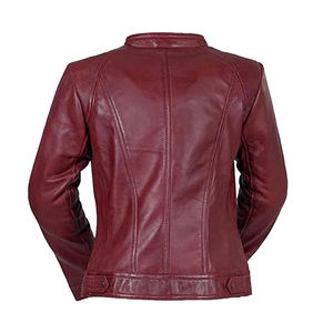 Chaqueta de Motocicleta para Mujer, Estilo Café Racer, de Lona Transpirable, Corte Ajustado, Cuello Mao, Botón Único, con Bolsillos con Cremallera - Product Image 2