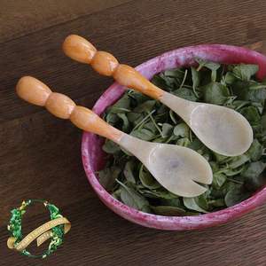 Ensemble de service à salade en résine SOFIYA CRAFT, 2 pièces, écologique, léger, passe au lave-vaisselle, cuillère et fourchette de service - Product Image 6