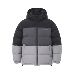 Chaqueta Acolchada con Capucha para Hombre HAWK EYE, Diseño Color Block, Invierno, Casual, Gruesa, Relleno de Poliéster, Cierre de Cremallera - Product Image 5