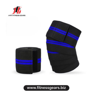 Genouillère rose rayée réglable avec fermeture auto-agrippante unisexe pour entraînement musculaire respirante - Product Image 2
