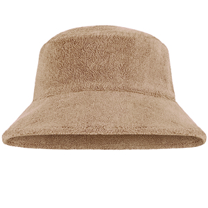 Factory Outlet Brown Terry Towel Bucket <b>Hat</b> Solid Color Autumn Winter Unisex Warm Outdoor Fisherman <b>Hat</b> Woman - Product Image 1
