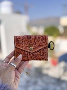Porte-monnaie en cuir véritable, pochettes élégantes, gravures artisanales, portefeuilles unisexes, pochette multi-usages, sacs de petite taille - Product Image 5