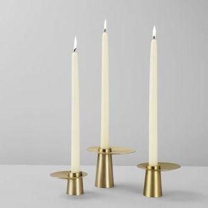 Antique Bronze Taper Candle Holder Compact Table Accent <b>Rustic</b> Interior Ornament Heritage Charm - Product Image 4