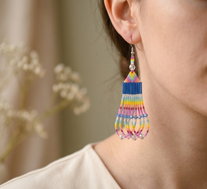 Wholesale Fashion Colorful Bohemian Glass Bead Beaded <b>Earrings</b> Dangle Drop Pendant <b>Tassel</b> Handmade Seed 2025 New Design <b>Earrings</b> - Product Image 4