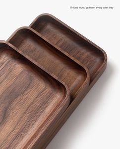 Plateau de présentation décoratif en bois, plateau de service rectangulaire en bois, design minimaliste fait main, ensemble d'assiettes et de plats en bois massif - Product Image 6