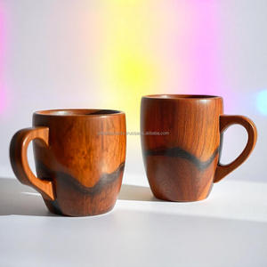 Taza de madera hecha a mano respetuosa con el medio ambiente duradera Apto para lavavajillas para café té cerveza agua logotipo personalizado disponible rústico Natural - Product Image 6