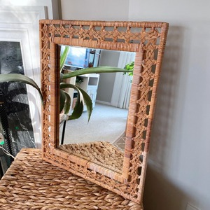 Designer Rattan <b>Frame</b> <b>Mirror</b> For Bathroom <b>Mirror</b> Living Room Dry Area Styling And Daily Use Wall <b>Mirror</b> Wholesale From India - Product Image 4
