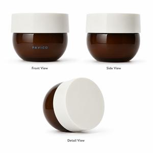 Envase Cosmético Redondo de PET Ámbar de 100 ml, Color Marrón con Tapa de Rosca Blanca para Crema para el Cuidado de la Piel, Fabricante de Vietnam - Product Image 2