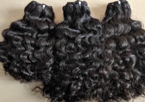 Offre Spéciale sur des Bundles de Cheveux Naturels Indiens Bouclés Remy, Doux et Sains, Double Trame Faite à la Machine, 100g, pour Couture et Tissage - Product Image 2