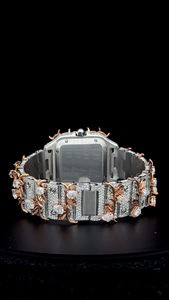 Montre Homme Carrée en Acier Inoxydable avec Diamants Moissanite VVS Glacés, Mouvement Mécanique 20mm, Verre Saphir, Design Hip Hop - Product Image 3