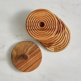 Posavasos rústico de madera hecho a mano con madera natural de mango, perfecto para la decoración de la cocina o mesa de comedor de un estilo rústico. - Product Image 6