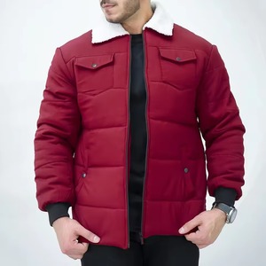 2025 Autumn Warm Fashion Collar Bubble Reversible Zipper Puffer <b>Jackets</b> Outdoor Coat Comfortable <b>White</b> Polyester Filled <b>Men</b> - Product Image 3