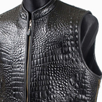 Gilet en cuir pour motard de haute qualité pour hommes, coupe-vent, imperméable, respirant, perforé, pour la saison estivale