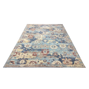 Handknotted Wool and Silk Contemporary <b>Abstract</b> <b>Rug</b> Premium Multicolor Living Room Carpet - Product Image 2