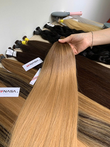 Cheveux humains de haute qualité NASA HAIR VIETNAM, 100% vierges, cheveux vietnamiens, 100g, couleur blond clair, doux, lisses, super double. - Product Image 1