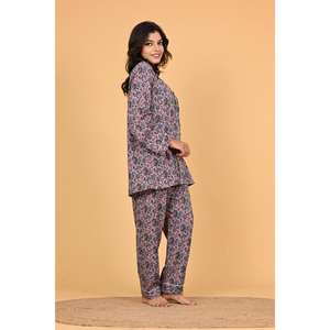 Ensemble de pyjama d'été en crêpe imprimé pour femmes, doux, respirant, confortable, élégant, vêtements de nuit décontractés, vêtements de maison, combinaison de nuit - Product Image 4
