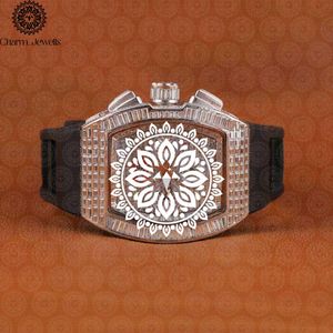 Charm_Jewells Luxury Stainless Steel Mechanical Watch Rectangle Case 42mm Analog Sapphire Crystal <b>Chronograph</b> Men Fashion - Product Image 1