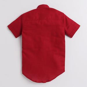 ลายจุดครึ่งแขนสั้น kurta ฤดูร้อนพิมพ์-สีแดง - Product Image 3