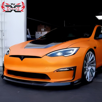 Kit Carrosserie V Style en Carbone Sec pour Tesla Model S : Lame de Pare-chocs Avant, Jupes Latérales, Diffuseur Arrière, Aile, Capot et Aileron Arrière - Vente Directe Usine