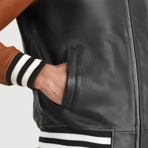 Blouson universitaire en cuir le plus vendu avec logo frontal, écologique, respirant, nouvelle collection hiver, faible MOQ - Product Image 6