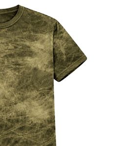 Camiseta Verde Oliva con Efecto Teñido para Hombre, Cuello Redondo, Manga Corta, Algodón, Estilo Casual Urbano, Lavado Vintage, Personalizada, OEM, Proveedor Mayorista de Camisetas - Product Image 5