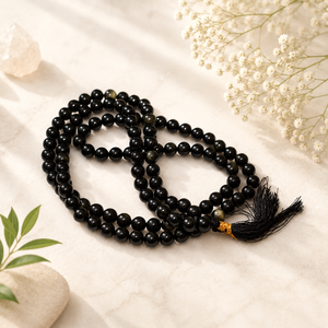 Jap Mala de Ágata de la Mejor Calidad, Piedra Preciosa Natural, 108 Cuentas Talladas, Producto de Decoración Espiritual para el Hogar con Feng Shui - Product Image 1