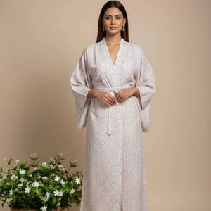 Vestido de Playa Tipo Bata, Traje de Baño, Maxi Vestido de Playa Sunshine para Todas las Estaciones - Verano, Kaftan al por Mayor, Blusa de Playa de Rayón con Estampado Floral - Product Image 1