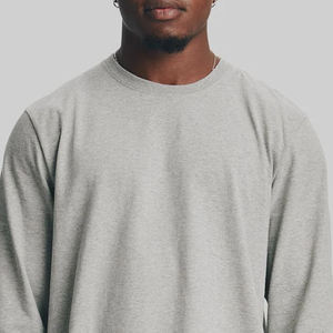 T-shirt homme à manches longues, design uni, prix avantageux / Service OEM pour les acheteurs en gros, col rond, prix compétitif - Product Image 2