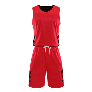 Ensemble de vêtements de sport pour hommes, maillot et short de basket-ball rouge et noir, design personnalisé, nom de l'équipe, votre nom et votre numéro, kit de basket-ball - Product Image 2