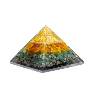 Pyramide de luxe en cristal décorative : Pyrite, Citrine, Aventurine verte, Pyramide de richesse, Pyramide d'Orgone, Décoration intérieure - Product Image 2