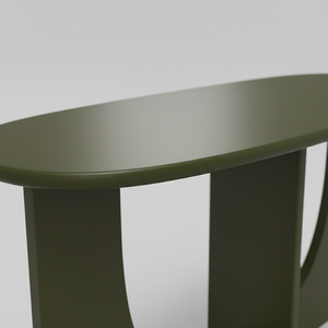 TABLE DE CONSOLE / TABLE D'APPUI en bois d'hévéa durable et placage de chêne MDF pour salle à manger et restaurant, décoration intérieure, couleur verte - Product Image 4