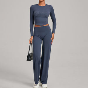 Ensemble de yoga et de fitness 2 pièces pour femmes, respirant, en spandex/polyester, haut sans manches et pantalon taille haute, taille élastique pour le sport - Product Image 5