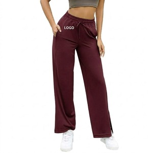Pantalones Deportivos de Pierna Recta de Felpa de Algodón, Ropa de Moda de Alta Calidad, Pantalones Deportivos Holgados para Mujer, Pantalones Deportivos para Mujer OEM - Product Image 3