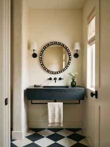 Espejo Redondo con Incrustaciones de Hueso Antiguo de Alta Calidad, Mueble Decorativo para Sala de Estar o Baño, Decoración de Pared Única - Product Image 3