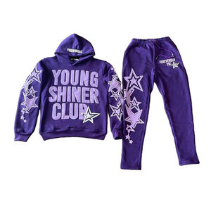 Survêtement personnalisé pour homme à séchage rapide, coupe oversize et carrée, imprimé en relief, avec capuche, fabriqué au Pakistan - Product Image 5