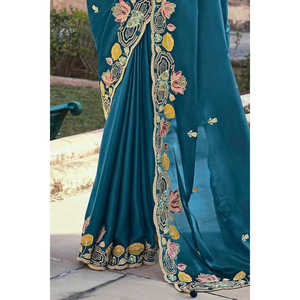 Sari de Novia de Diseñador con Bordado Multicapa, Codificación y Trabajo con Lentejuelas - Product Image 1