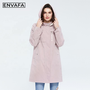 Gabardina para Mujer, Talla Grande, Larga, Personalizada, Cortavientos, con Capucha, Chaqueta de Primavera, Directo de Fábrica - Product Image 1