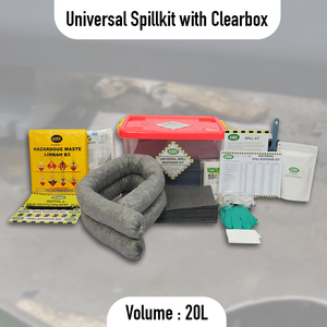 Kit anti-déversement universel portable 20L avec boîte transparente |   Kit de Réponse aux Déversements d'Urgence pour l'Absorption d'Huile, de Carburant, d'Eau et de Produits Chimiques - Product Image 2
