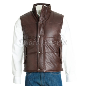 เสื้อกั๊กหนังมอเตอร์ไซค์แบบกำหนดเองสำหรับผู้ชาย ทนทาน สไตล์ไบค์เกอร์ มีโลโก้ OEM ให้บริการ ขายส่งราคาถูก - Product Image 2