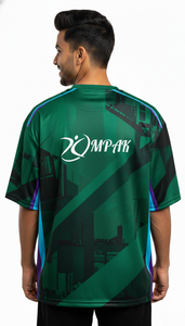 เสื้อยืดโอเวอร์ไซส์สไตล์สตรีทแนวเมือง พิมพ์ลายแบบซับลิเมชั่น สำหรับผู้ชาย สวมใส่สบาย ทรงหลวม ทันสมัย - Product Image 4