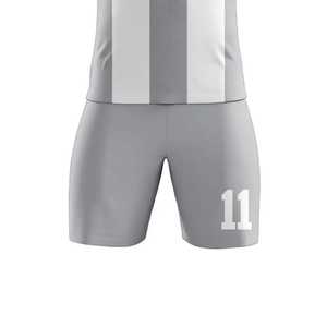 Conjunto de Camiseta y Pantalones Cortos de Fútbol Personalizados para Hombre, Cuello en V a Rayas, Sublimados, Impresos con el Número 11, Transpirables, de Poliéster, para Todas las Temporadas, Talla Adulto - Product Image 6