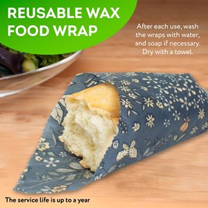 Confezione di involucri per alimenti con stampa floreale biologica 3 involucro per Sandwich riutilizzabile S M taglie lavabile per impasti e panini - Product Image 5