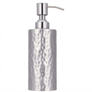 Hammered Metal Bathroom Set <b>Soap</b> Dispenser Rust Proof Stainless Steel <b>Hand</b> Wash Pump Bottle <b>Refillable</b> Liquid Lotion Dispenser - Product Image 2