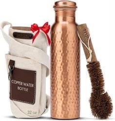 Hammered Copper Modern Luxury <b>Large</b> Capacity <b>Water</b> <b>Bottle</b> for Travel & Outdoor Use - Product Image 2